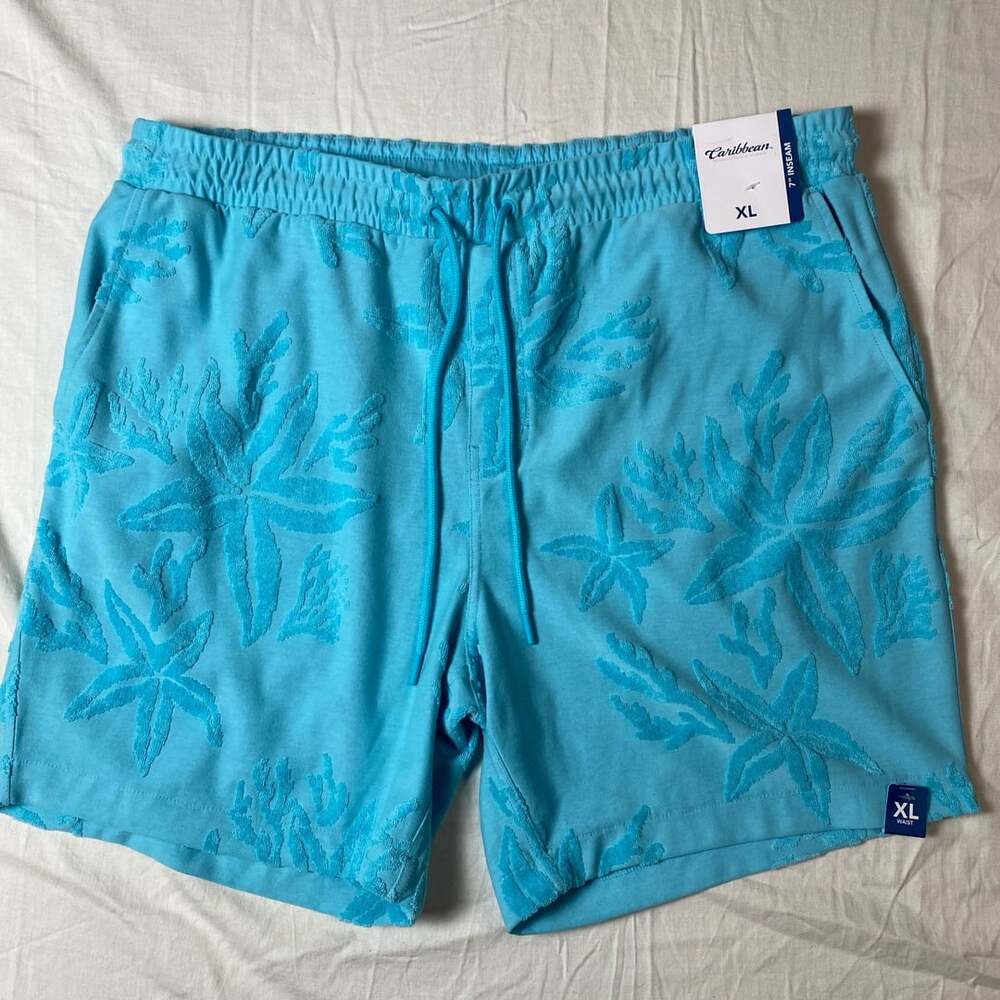 Caribbean Roundtree And Yorke Turquoise Terry Towel Shorts XL (1343)